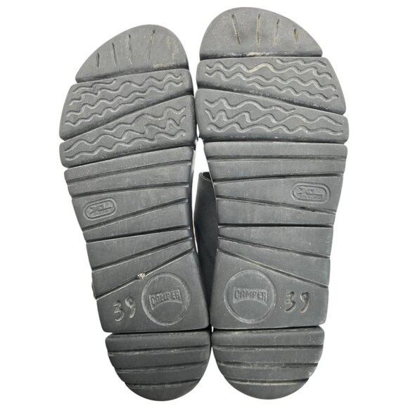 Camper Oruga Size 39 US 8.5 Womens Shoes Sandals Black Calfskin Leather EUC - Picture 2 of 7